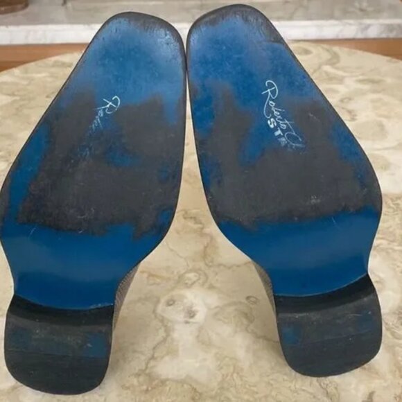 Roberto Chillini Retro-style Croc-Embossed Monk Strap Shoes - Picture 6 of 8